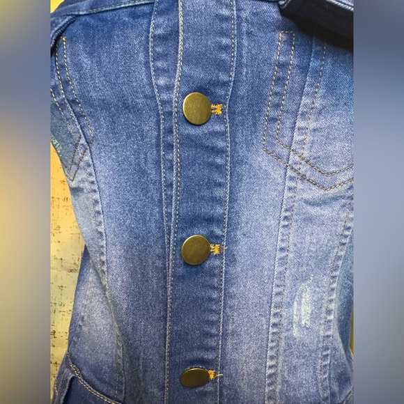 Strapless Blue Denim Women's Overalls - Picture 2 of 6